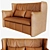 Mid-Century Leather Love Seat by Gerard van den Berg 3D model small image 1