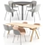 Modern Muuto Dining Set 3D model small image 1