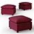 Sleek Charcoal Sectional Sofa 3D model small image 1