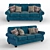  Stylish Olsberg Steel Sofa: 230cm Width, 96cm Depth, 99cm Height 3D model small image 1