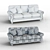  Stylish Olsberg Steel Sofa: 230cm Width, 96cm Depth, 99cm Height 3D model small image 3
