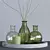 Green Glass Votive Set with Tray 3D model small image 1