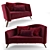 Velvet Scandinavian Inspired Kristen Sofa 3D model small image 1