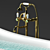 Luxury Acrylic Bathtub Set 3D model small image 2
