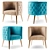 Golden Turquoise Garda Decor - Exquisite 48my Wall Art 3D model small image 1