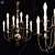Elegant 6-Light Dutch Brass Chandelier 3D model small image 1