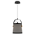 NORDICA 4927: Elegant Black/Dark Wood Chandelier 3D model small image 1