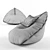 Sail Textured Pouf: Maximize Comfort 3D model small image 2