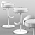 Elegant Plisse Barstool for Stylish Comfort 3D model small image 3