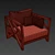 Sleek Saga Lounge Armchair 3D model small image 2