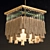 Luxury Brass Pendant with Wood Beads 3D model small image 1