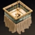 Luxury Brass Pendant with Wood Beads 3D model small image 2