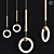 Sleek Broom Ring Pendant Light 3D model small image 1