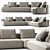 Elegant Modern Bruce Sofa 3D model small image 1