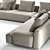 Elegant Modern Bruce Sofa 3D model small image 2