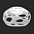 Organica Ceiling Light 5142: Energy-Saving, White/Chrome 3D model small image 1
