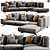Modern Ditre Italia Dalton Chaise 3D model small image 1