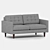 Modern Comfort: Eliot 2-Seater 3D model small image 2