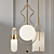 Stylish Gold Pendant Lights 3D model small image 1