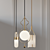 Stylish Gold Pendant Lights 3D model small image 2