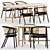 Cane Armchair & Arch Table Set 3D model small image 1