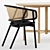 Cane Armchair & Arch Table Set 3D model small image 2