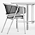 Cane Armchair & Arch Table Set 3D model small image 3