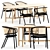 Cane Armchair & Arch Table Set 3D model small image 4
