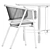 Cane Armchair & Arch Table Set 3D model small image 6