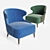 Elegant Contract Lounge Chair 3D model small image 1