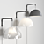 Sleek Steel Wall Lamp 3D model small image 1