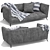 Modern Gray Leather Sofa 3D model small image 1