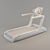  Silver Fitness Treadmill: Advanced Design 3D model small image 2