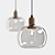 Sleek Gray Glass Pendant 3D model small image 5