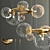 Elegant Glass & Metal Pendant Light 3D model small image 1