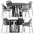 Elegant Jackie Chair & Boboli Table 3D model small image 1