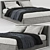 Elegant Powell Minotti Bed 3D model small image 2