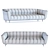 Vintage Velvet 3-Seater Sofa 3D model small image 2