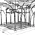 Marble Oasis: Refuge Outdoor Bed 3D model small image 3