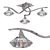 Tesalli III Crystal Chrome Ceiling Chandelier 3D model small image 1