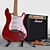 Musician's Set: Electric Guitar, Amplifier, Microphone 3D model small image 2