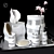 Elegant Silver Bath Set | Modern Bathroom Accessories 3D model small image 1