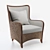 Kingston Wing Chair: Refined Elegance in Natural Rattan 3D model small image 1