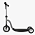 Sleek Kids Black Scooter 3D model small image 2