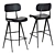 Industrial Leather Bar Stool 3D model small image 1