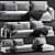 Luxury Rolf Benz 007 Nuvola Sofa Set 3D model small image 1