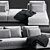 Luxury Rolf Benz 007 Nuvola Sofa Set 3D model small image 2