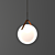 Sleek Senekta Pendant Lamp 3D model small image 1