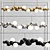 Sculptural Bubbly Linear Pendant 3D model small image 2