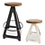 Modern Industrial Stools: Livorno Collection 3D model small image 1